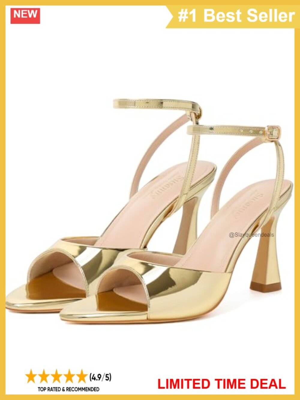 Pointed Open Toe Strappy Chunky Block Kitten Heel Sandals Ankle Strap